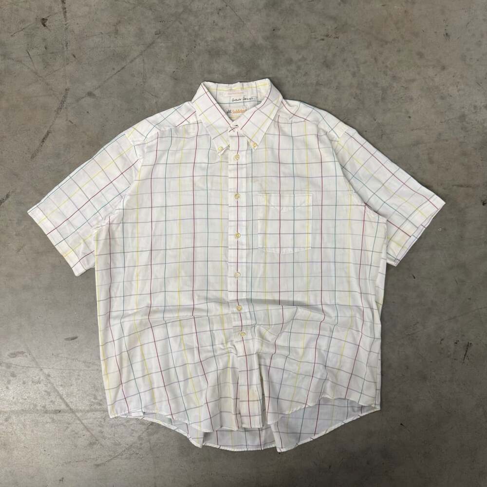 Saddlebred Plaid Short Sleeve Button Down Shirt Size XL